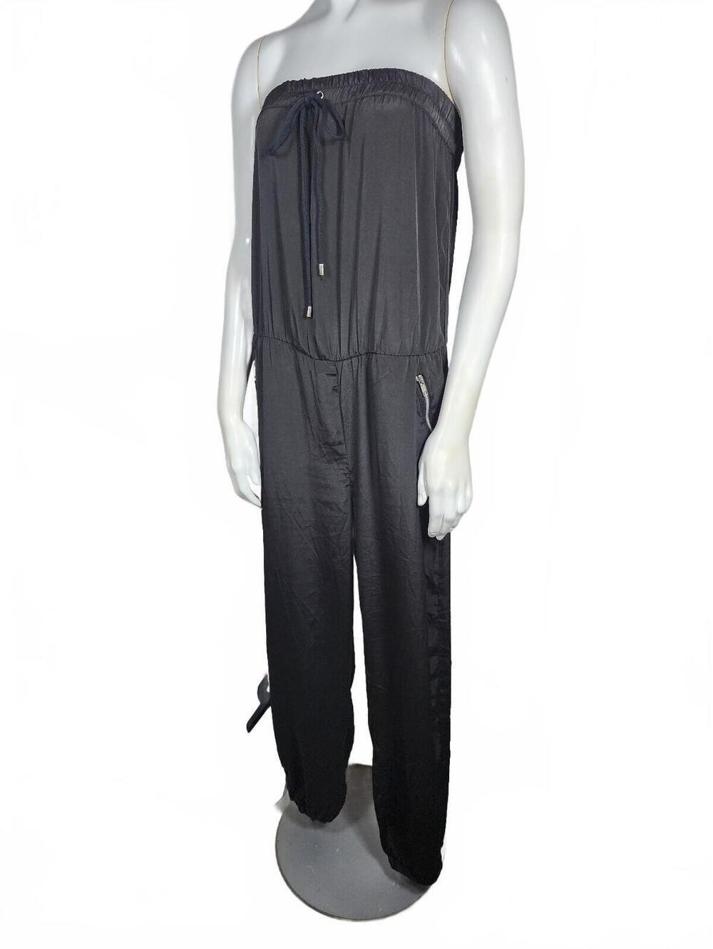 W118 by Walter Baker Black Strapless Jumpsuit with Pockets Small Streetwear Chic